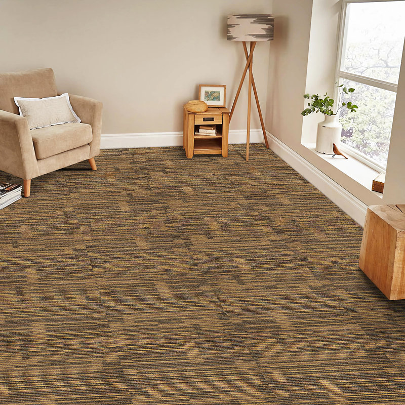 VEVOR 20'' W x 20'' L Level Cut And Loop Polyester Carpet Tile